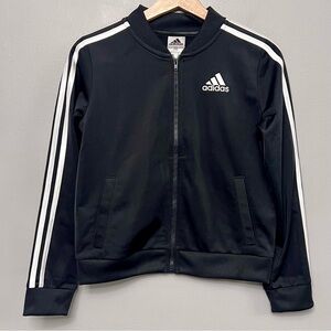 Adidas Youth Black & White Full Zip Track Jacket Classic Size Large